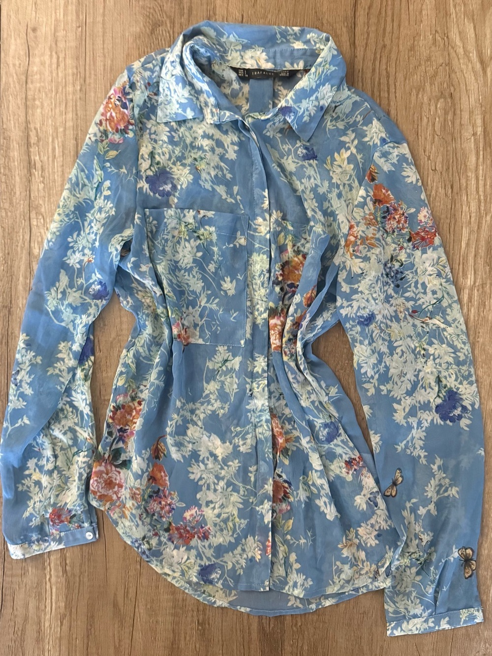 Zara Trafaluc Floral Blouse